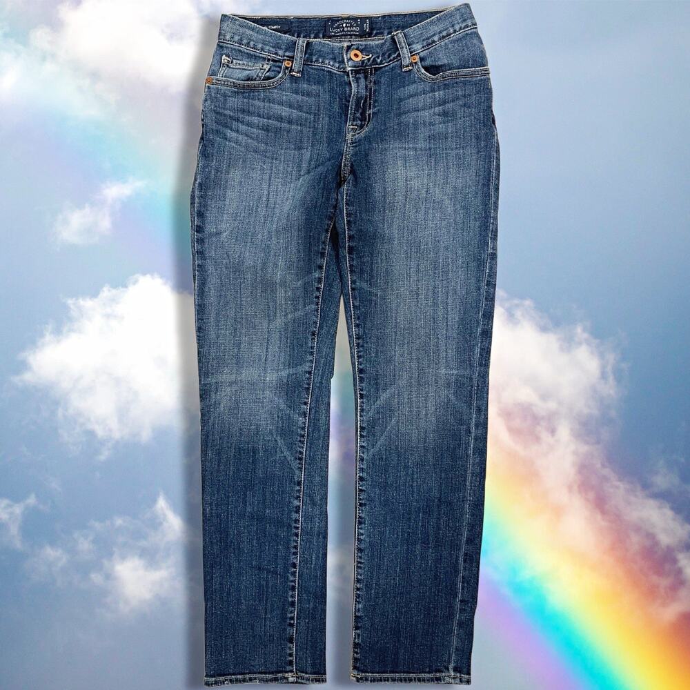 EUC Lucky Brand Women Sienna Tomboy Low Rise Medium Wash Blue Stretch Jeans 0/25